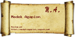 Medek Agapion névjegykártya